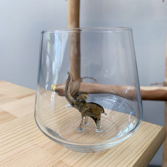 Elefant grau Glas