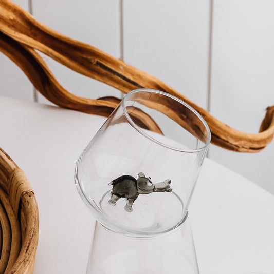 Flusspferd Glas